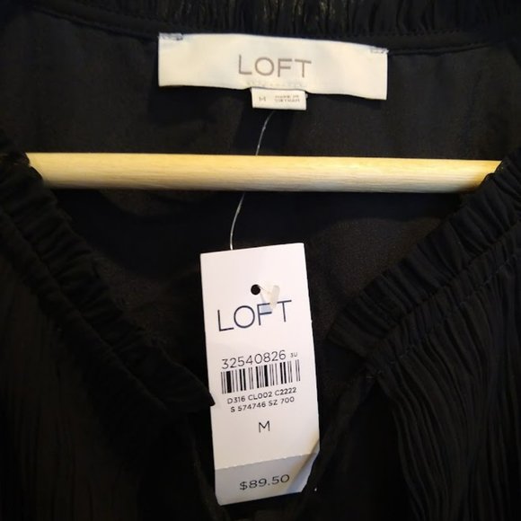 NWT Loft Black Tie Dress Medium - Picture 4 of 7